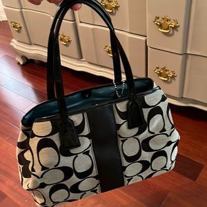 COACH purse Gray and Black Monogram